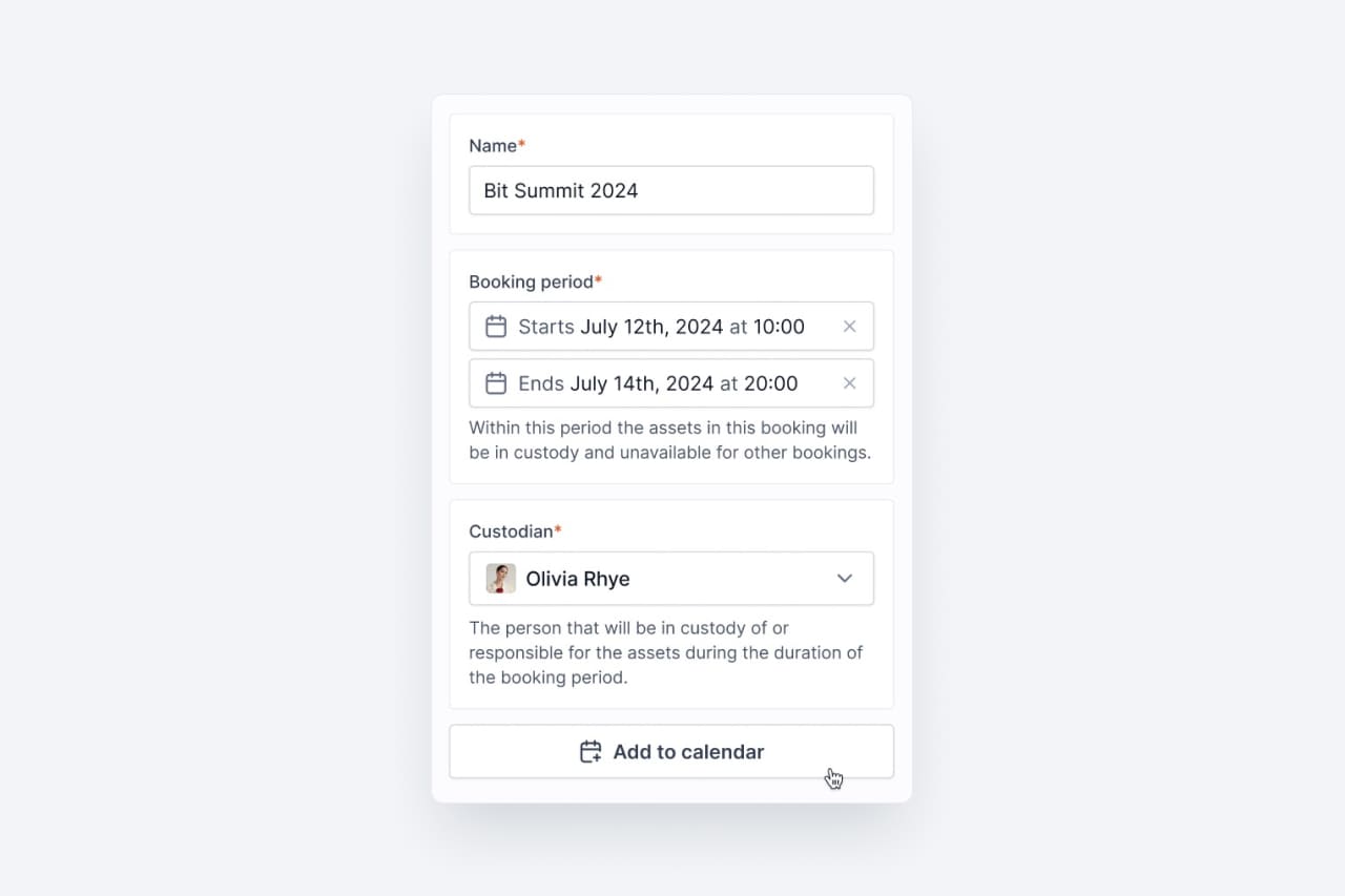 Add bookings to calendar