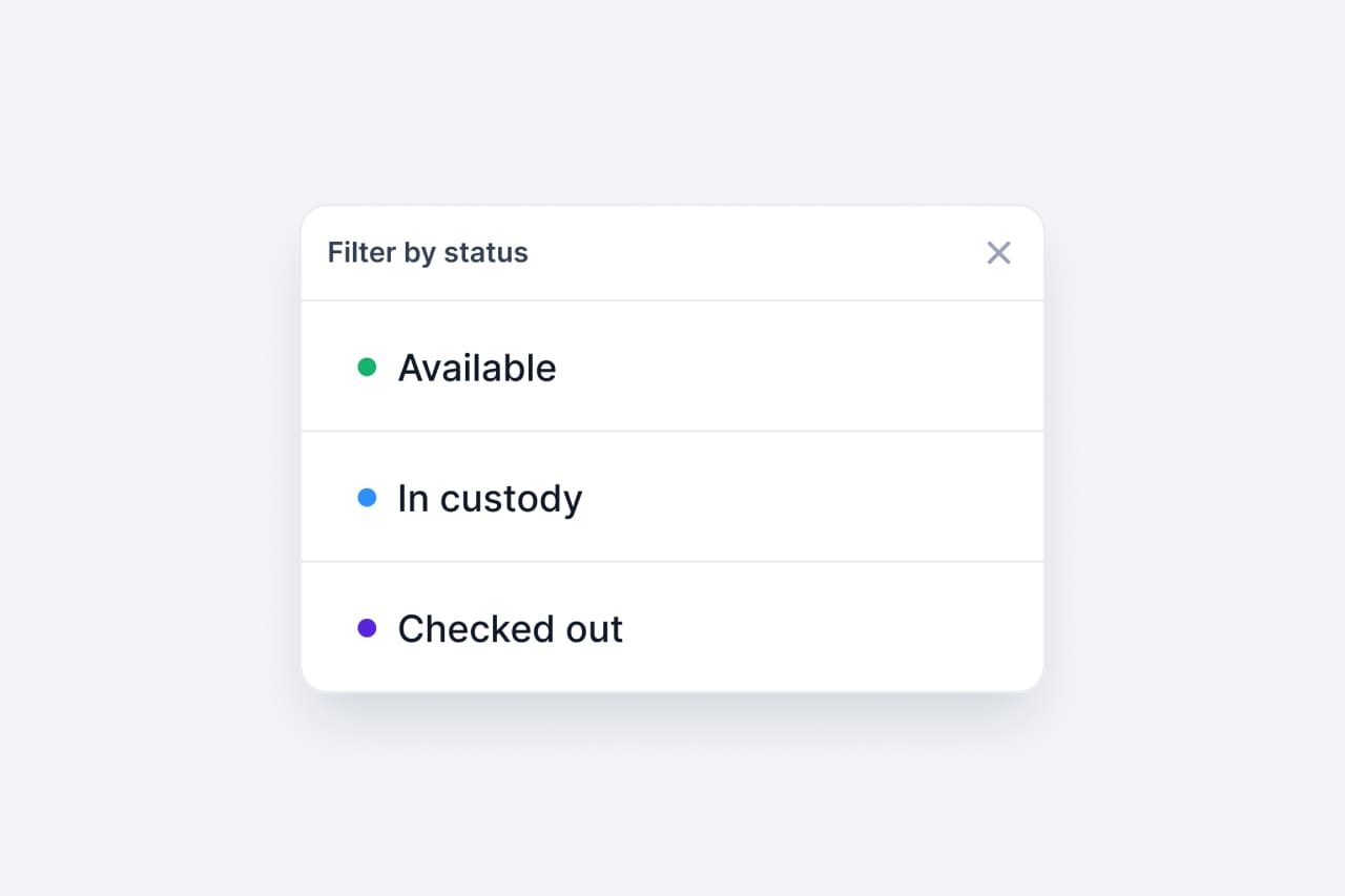 Filter index on asset status