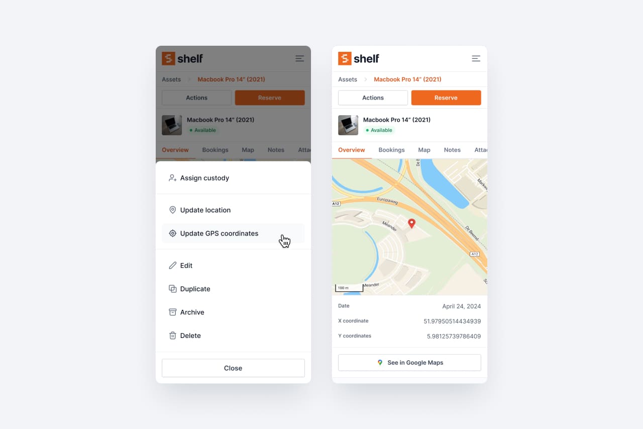 Manually update GPS coordinates