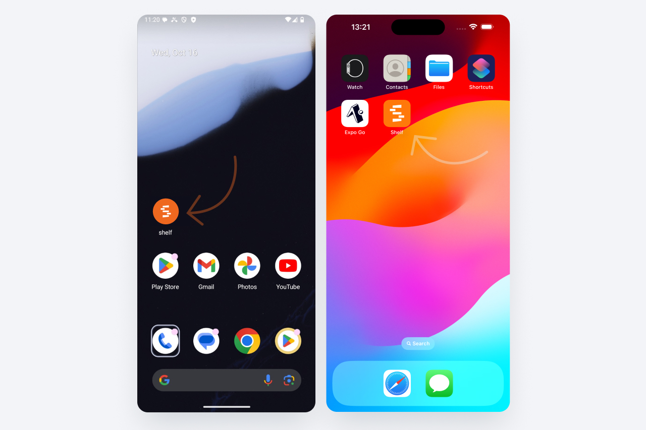 New Shelf iOS / Android App